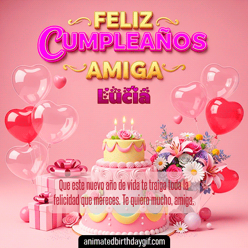 GIF animado de cumpleaños Mi Amiga Lucía diseño 10