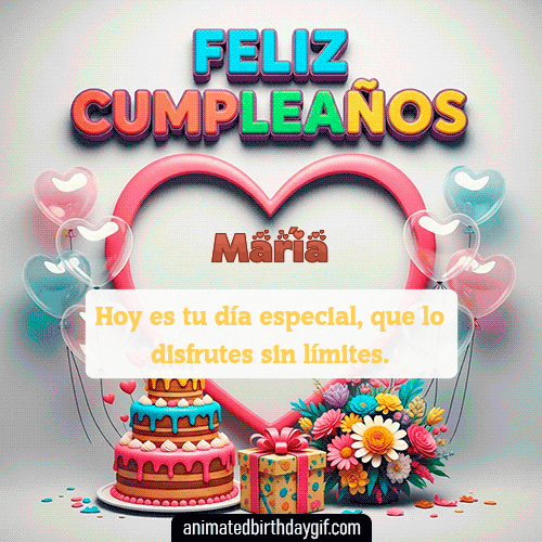 GIF animado de cumpleaños Alguien Especial María diseño 7