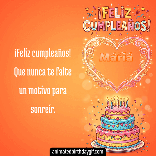 GIF animado de cumpleaños Alguien Especial María diseño 1