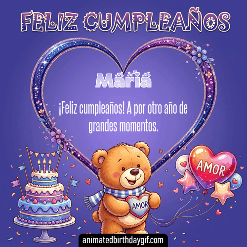 GIF animado de cumpleaños Alguien Especial María diseño 9