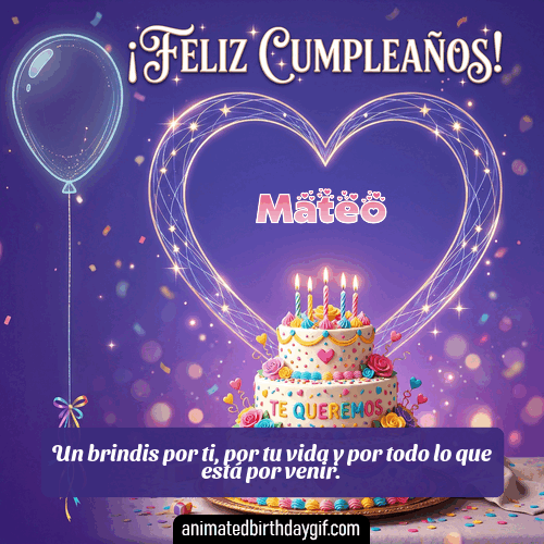 GIF animado de cumpleaños Alguien Especial Mateo diseño 6