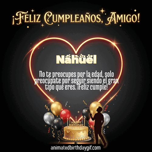 GIF animado de cumpleaños Mi Amigo Nahuel diseño 6