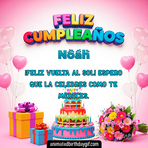 GIF animado de cumpleaños Alguien Especial Noah diseño 1