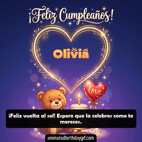GIF animado de cumpleaños Alguien Especial Olivia diseño 5