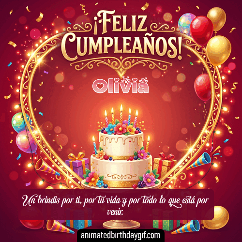 GIF animado de cumpleaños Alguien Especial Olivia diseño 6