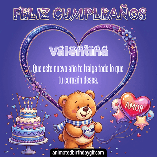GIF animado de cumpleaños Alguien Especial Valentina diseño 12