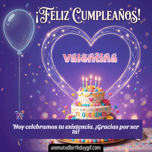 GIF animado de cumpleaños Alguien Especial Valentina diseño 9