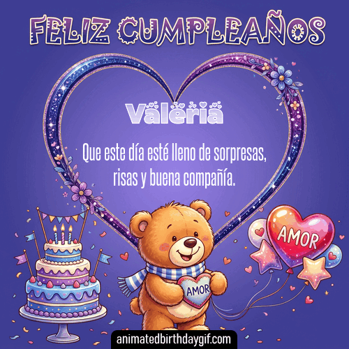 GIF animado de cumpleaños Alguien Especial Valeria diseño 12