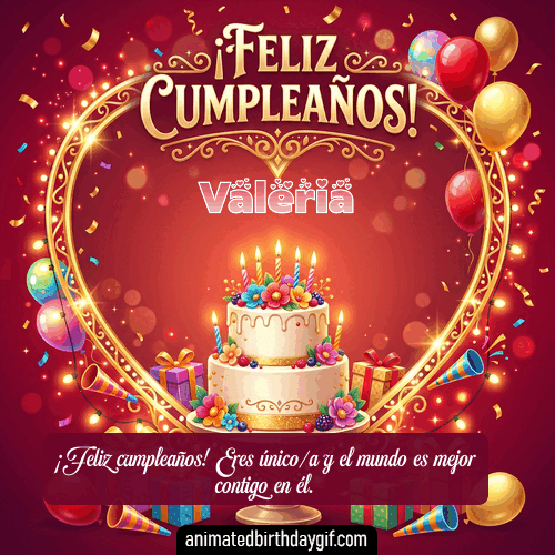 GIF animado de cumpleaños Alguien Especial Valeria diseño 8