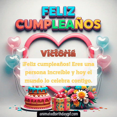 GIF animado de cumpleaños Alguien Especial Victoria diseño 11