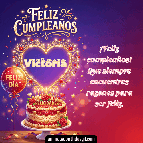 GIF animado de cumpleaños Alguien Especial Victoria diseño 7