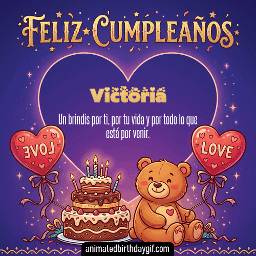 GIF animado de cumpleaños Alguien Especial Victoria diseño 3