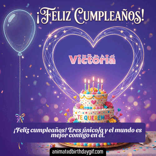 GIF animado de cumpleaños Alguien Especial Victoria diseño 10