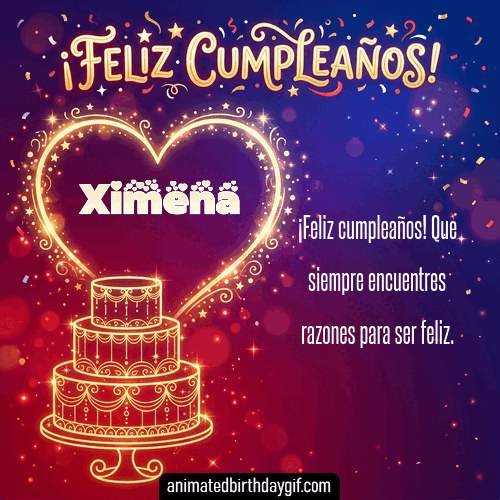 GIF animado de cumpleaños Alguien Especial Ximena diseño 12