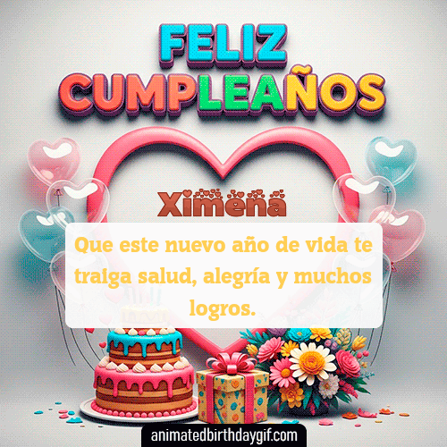 GIF animado de cumpleaños Alguien Especial Ximena diseño 11