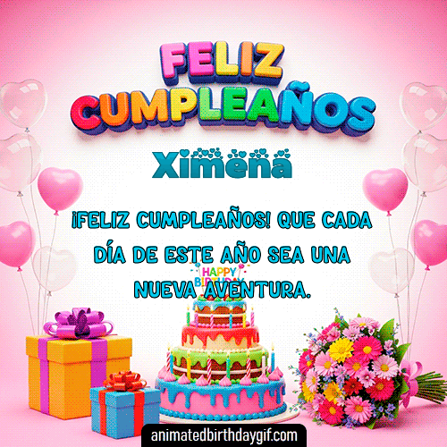GIF animado de cumpleaños Alguien Especial Ximena diseño 4