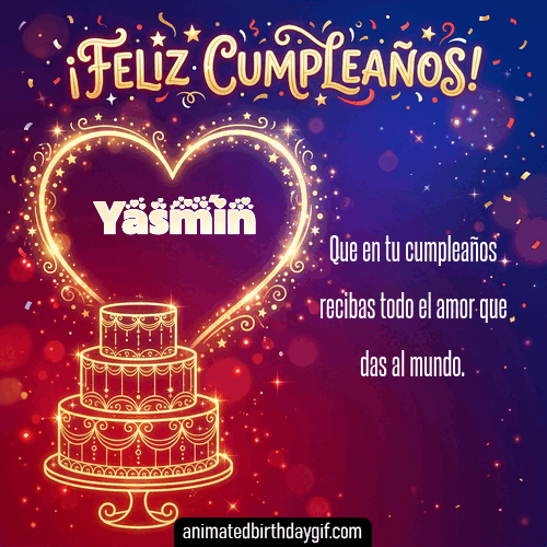 GIF animado de cumpleaños Alguien Especial Yasmín diseño 12