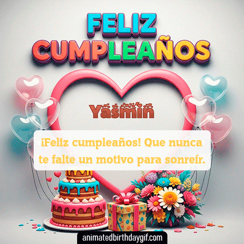 GIF animado de cumpleaños Alguien Especial Yasmín diseño 11