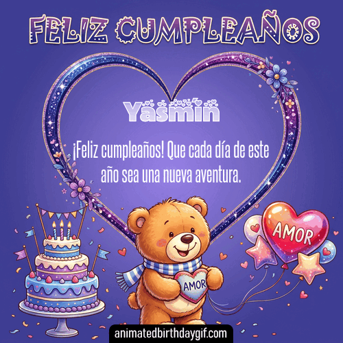 GIF animado de cumpleaños Alguien Especial Yasmín diseño 13