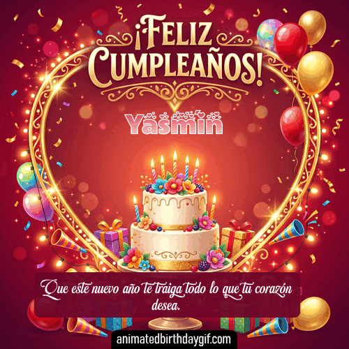 GIF animado de cumpleaños Alguien Especial Yasmín diseño 9