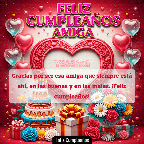 GIF animado de cumpleaños Mi Amiga Yesenia diseño 8