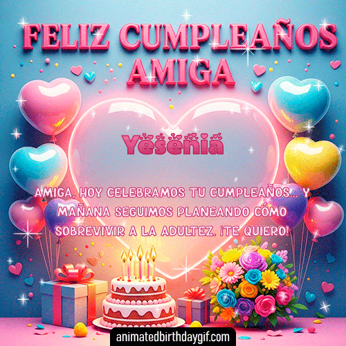 GIF animado de cumpleaños Mi Amiga Yesenia diseño 6