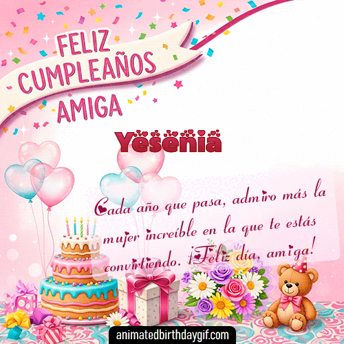 GIF animado de cumpleaños Mi Amiga Yesenia diseño 7