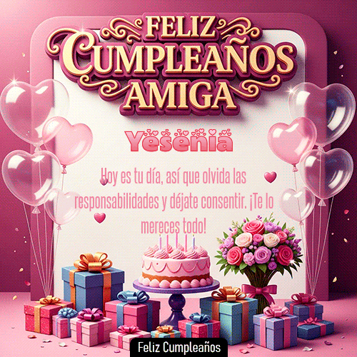 GIF animado de cumpleaños Mi Amiga Yesenia diseño 10