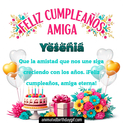 GIF animado de cumpleaños Mi Amiga Yesenia diseño 3